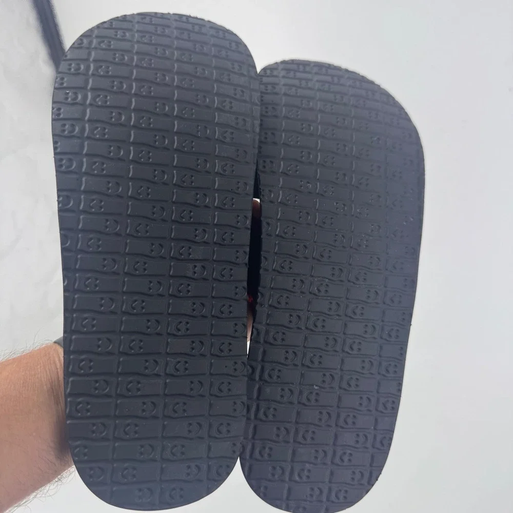 Sanuk Beer Cozy Mens Black Flip Flop Sandals Yoga Mat Footbed BLK Sz 12 NWT